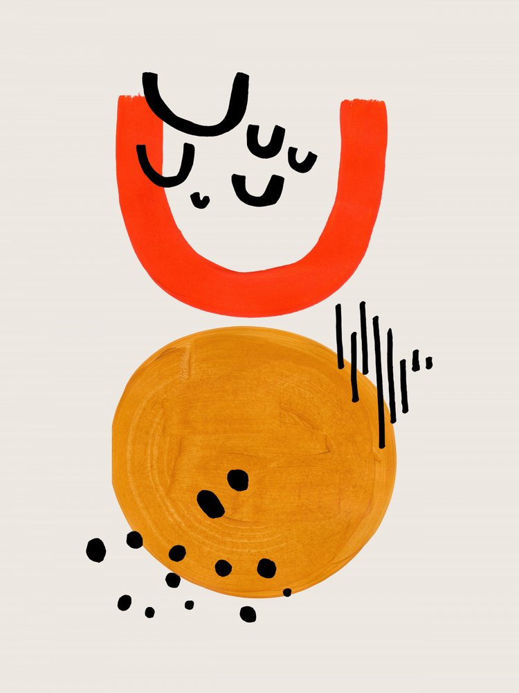 Warme abstracte vormen door Ejaaz Haniff
