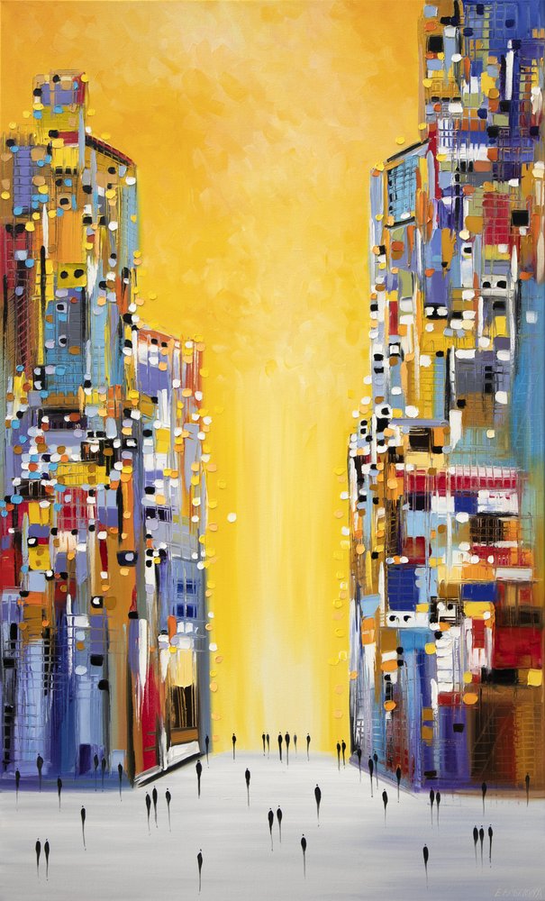 Abstracte stadsstraat door Ekaterina Ermilkina