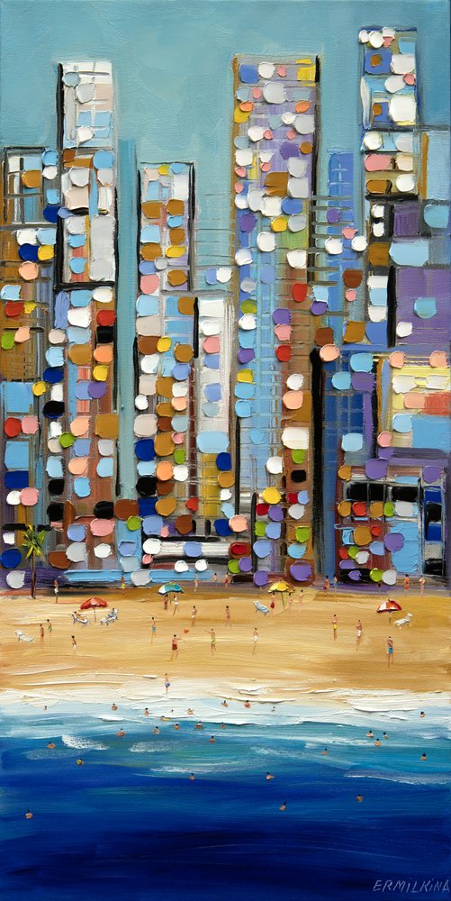 Kleurrijk stadsstrand door Ekaterina Ermilkina