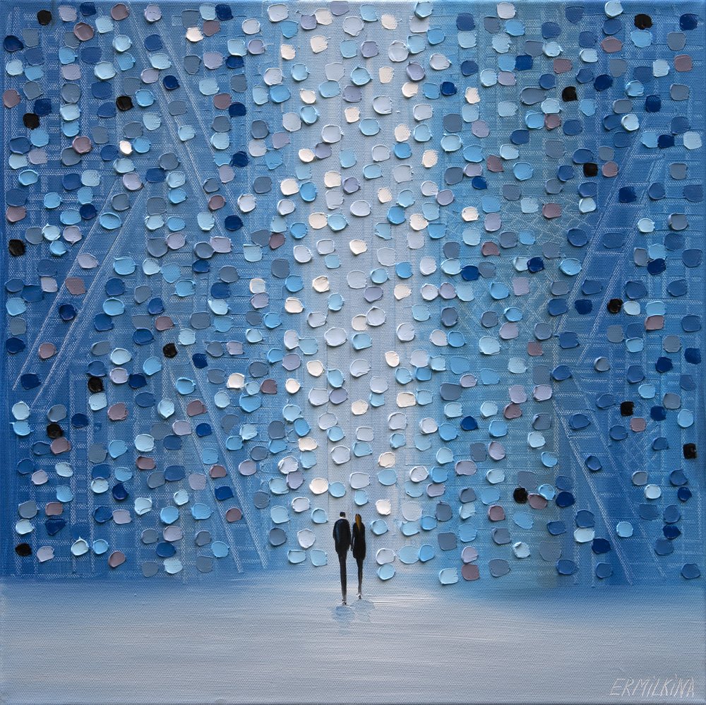 Stel onder blauwe zwaailichten door Ekaterina Ermilkina