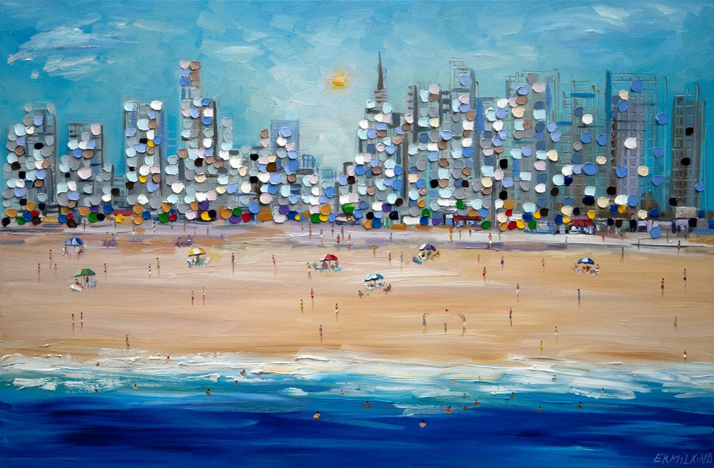 Levendig stadsstrand door Ekaterina Ermilkina