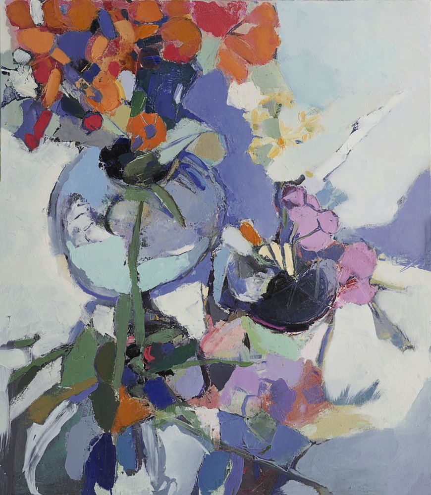 Kleurrijk, abstract bloemmotief door Elena Shraibman