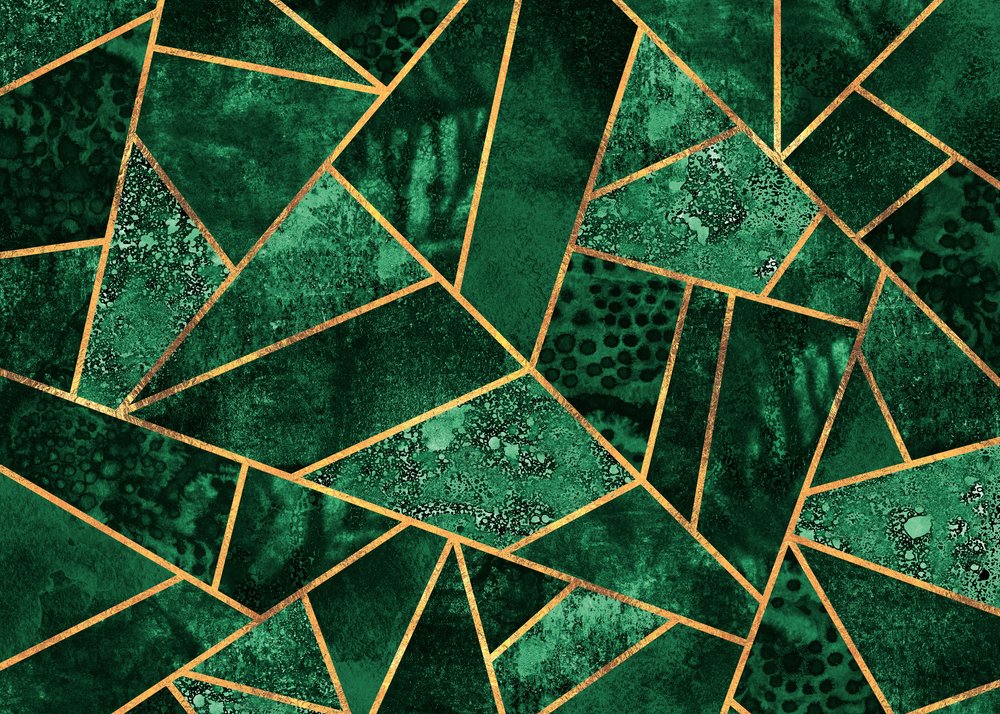 Smaragdgroen geometrisch patroon door Elisabeth Fredriksson