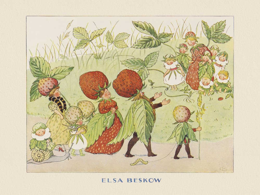 Lasse de Kleine in de tuin - De aardbeienfamilie door Elsa Beskow