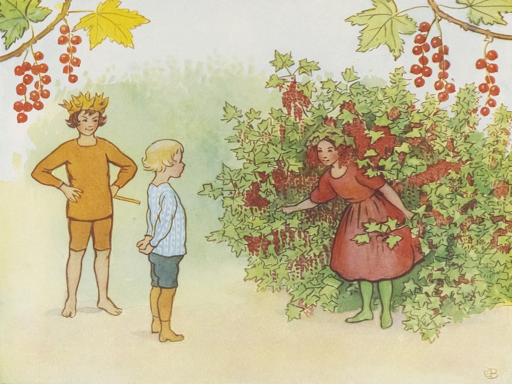 Lasse Liten in de tuin, 1923 door Elsa Beskow