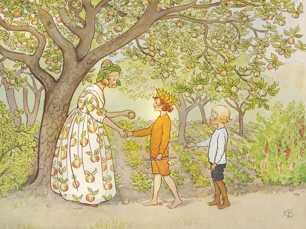 Lasse Liten in de tuin 1923 00 door Elsa Beskow