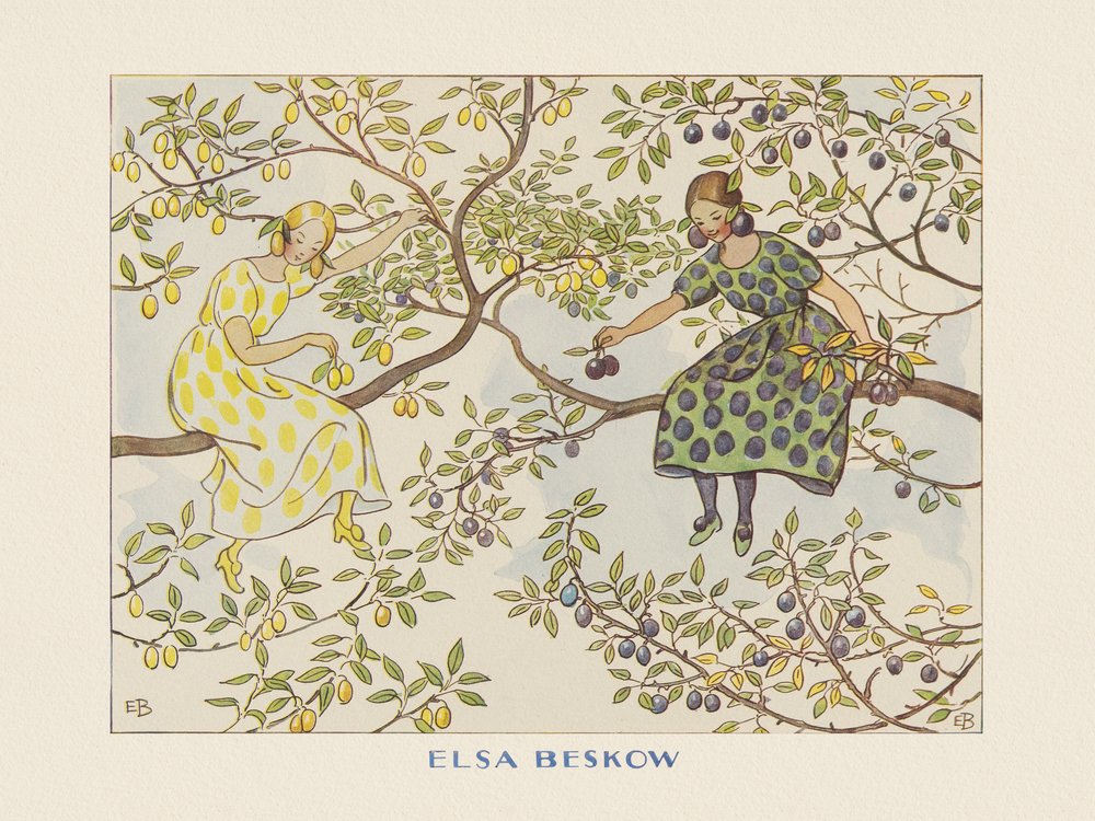 De Tomtebo-kinderen  - De juffrouwen Plommon Boarder door Elsa Beskow