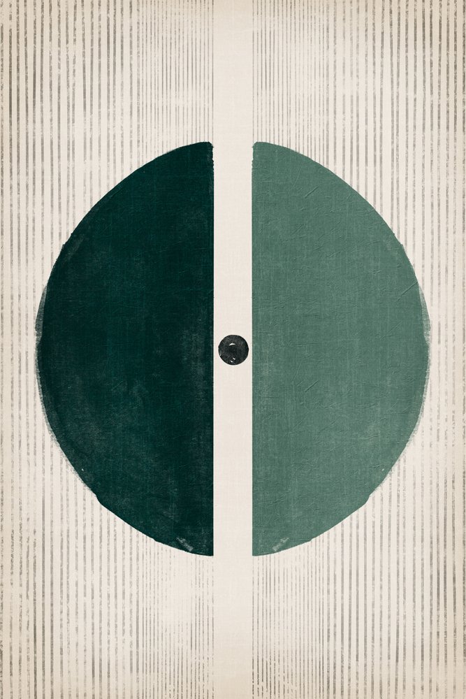 Minimalistische gesplitste groene cirkel door Ema Paraschiv