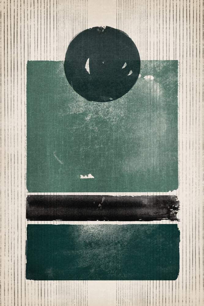 Moderne groene abstractie door Ema Paraschiv