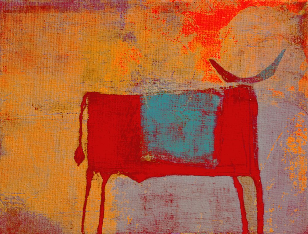 Levendige abstracte stier door Fernando Vieira