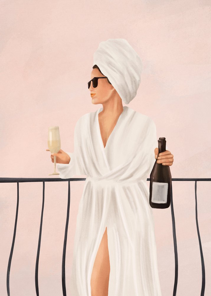 Luxe ochtend met champagne op het balkon door Flow Line