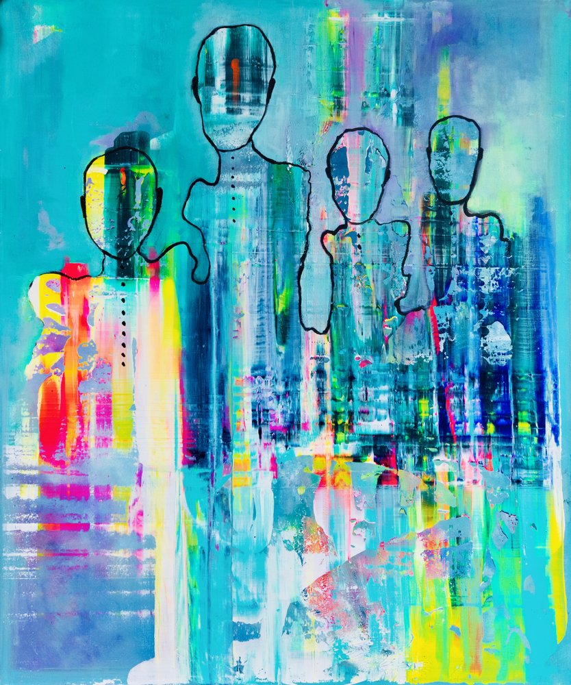 Levendige abstracte familie door Fredrik Olsen