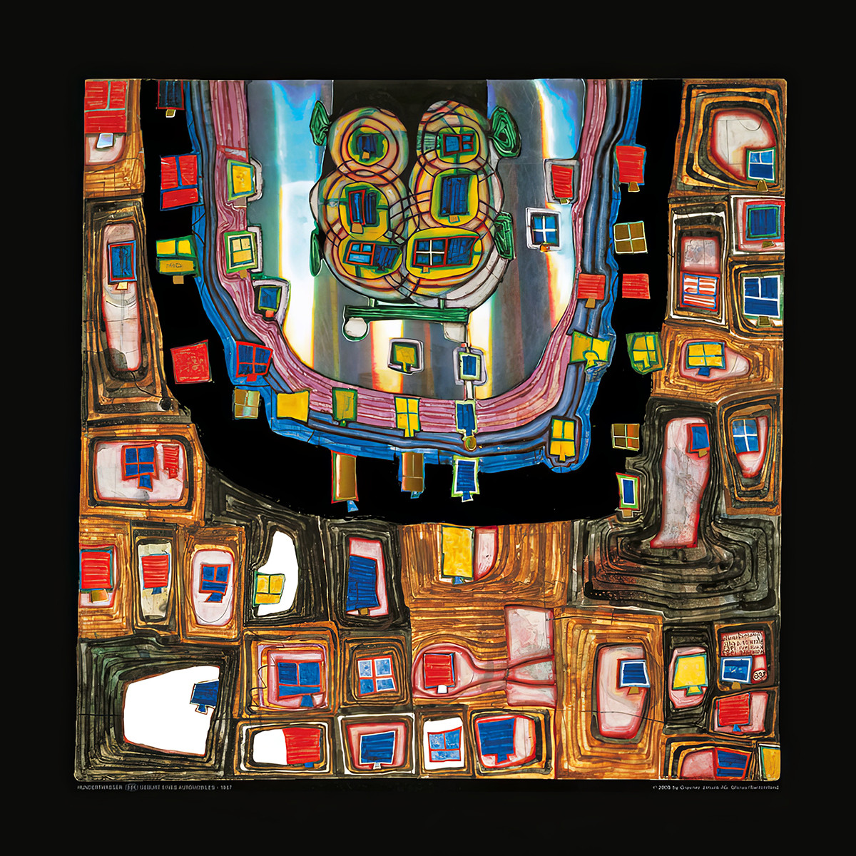 Het ontstaan van de auto door Friedensreich Hundertwasser