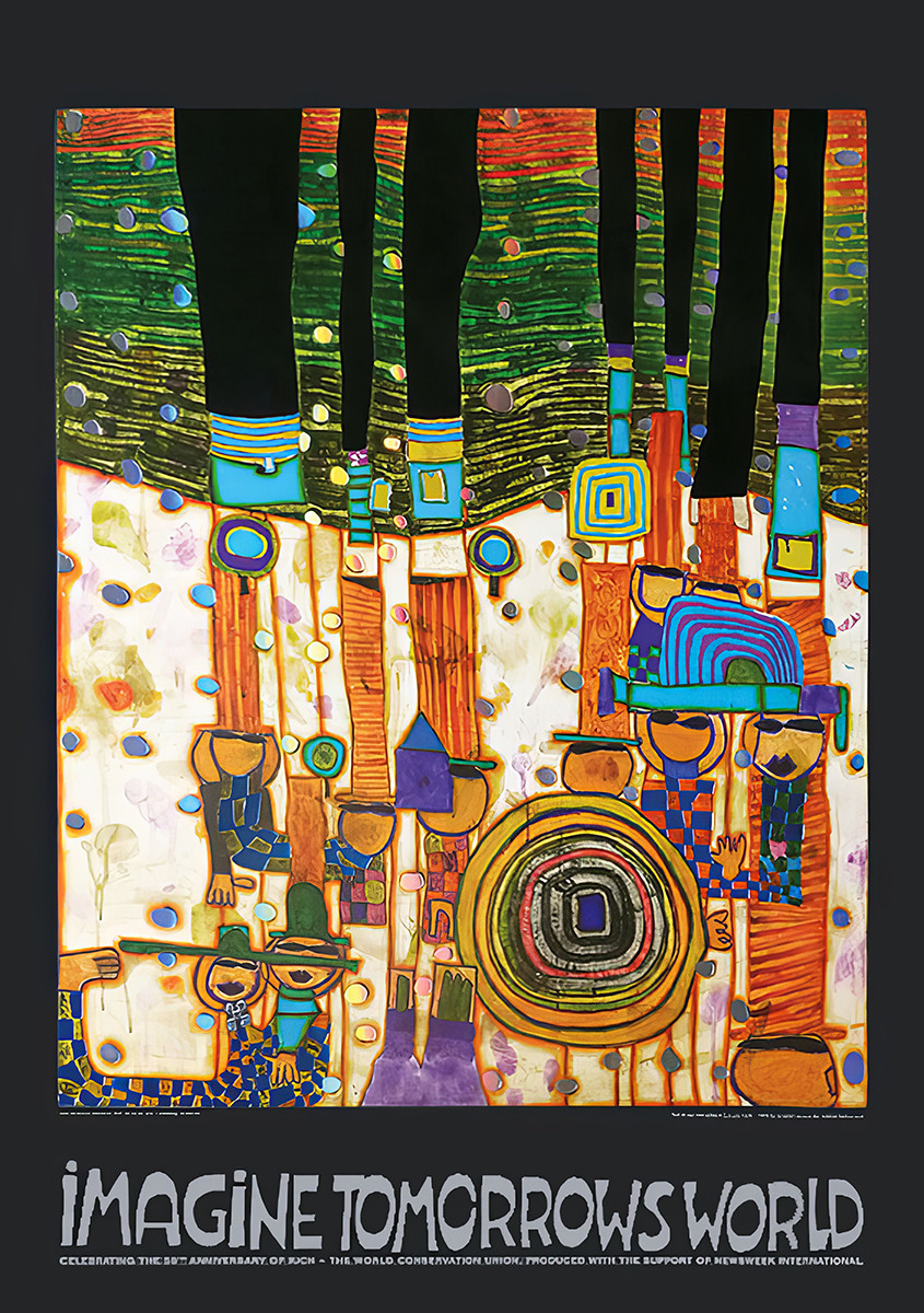 Stel je de wereld van morgen voor (oranje versie) door Friedensreich Hundertwasser