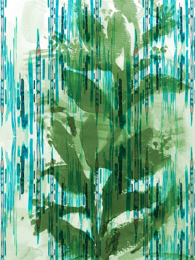 Groen blad in aquarel door Gemma Bardot