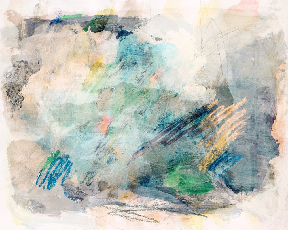 Rustig blauwgroen abstract door Gemma Bardot