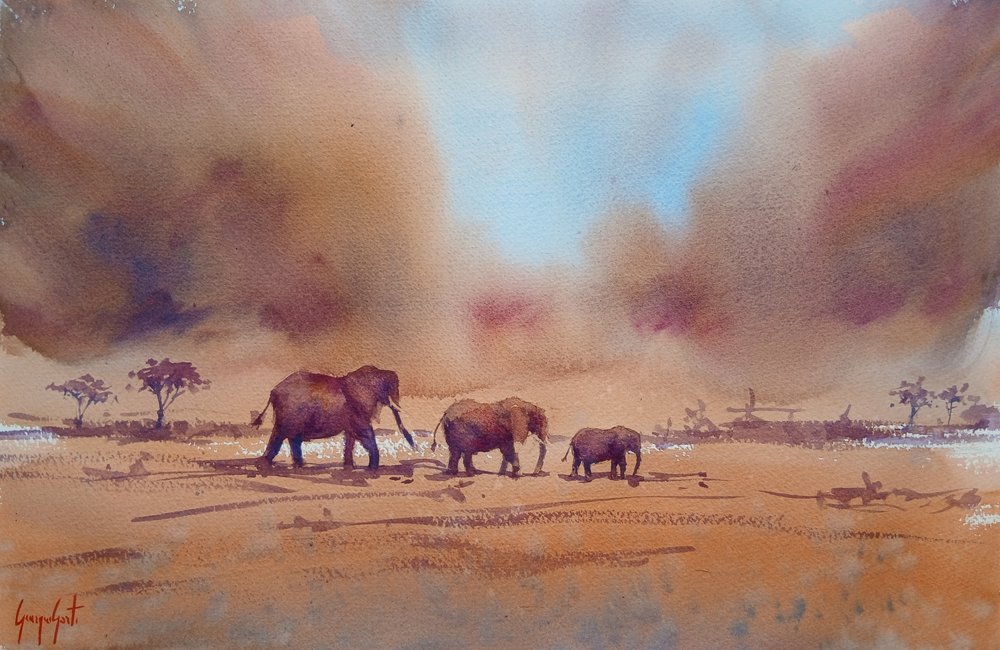 Reis van een Afrikaanse olifant door Giorgio Gosti