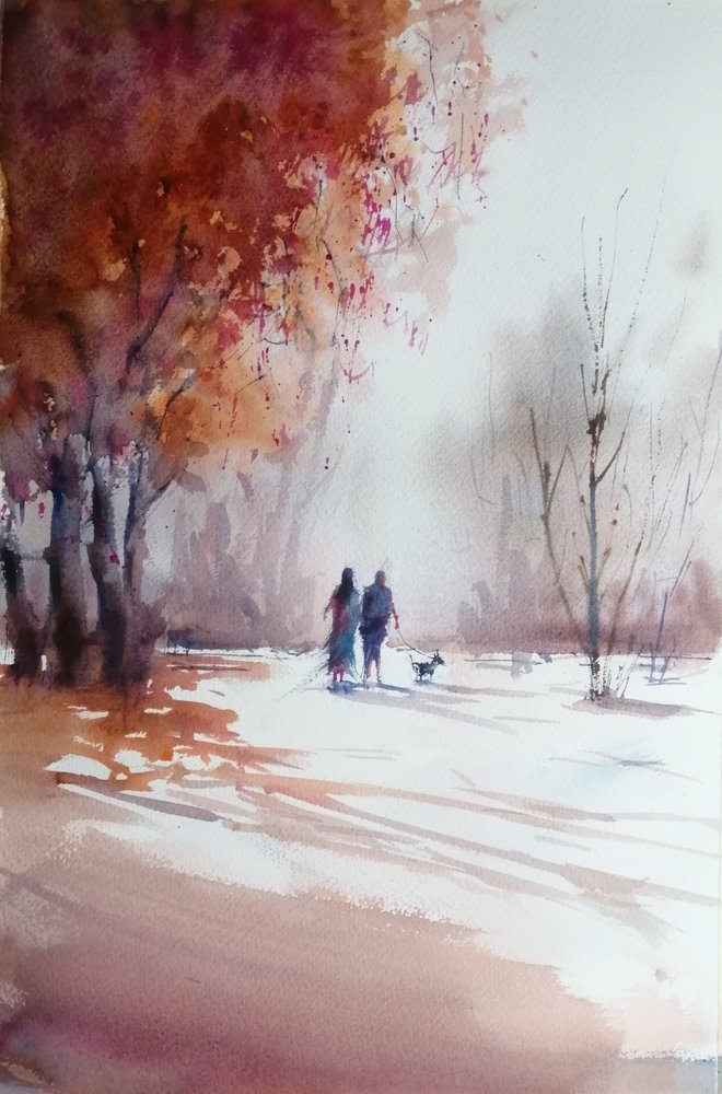 Herfstwandeling van een stel door Giorgio Gosti