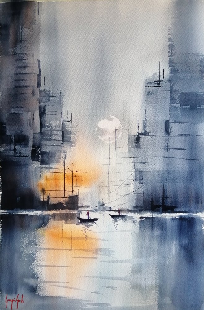 De gloed van Misty Harbor door Giorgio Gosti
