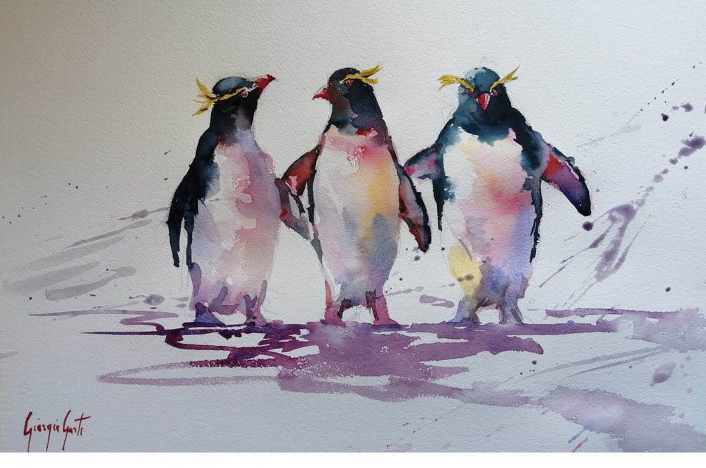 Speelse pinguïnvriendjes door Giorgio Gosti