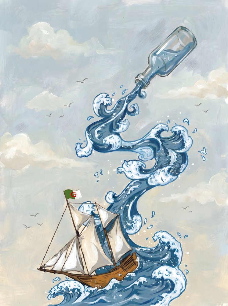 De reis van het zeilschip in de fles door HUGO