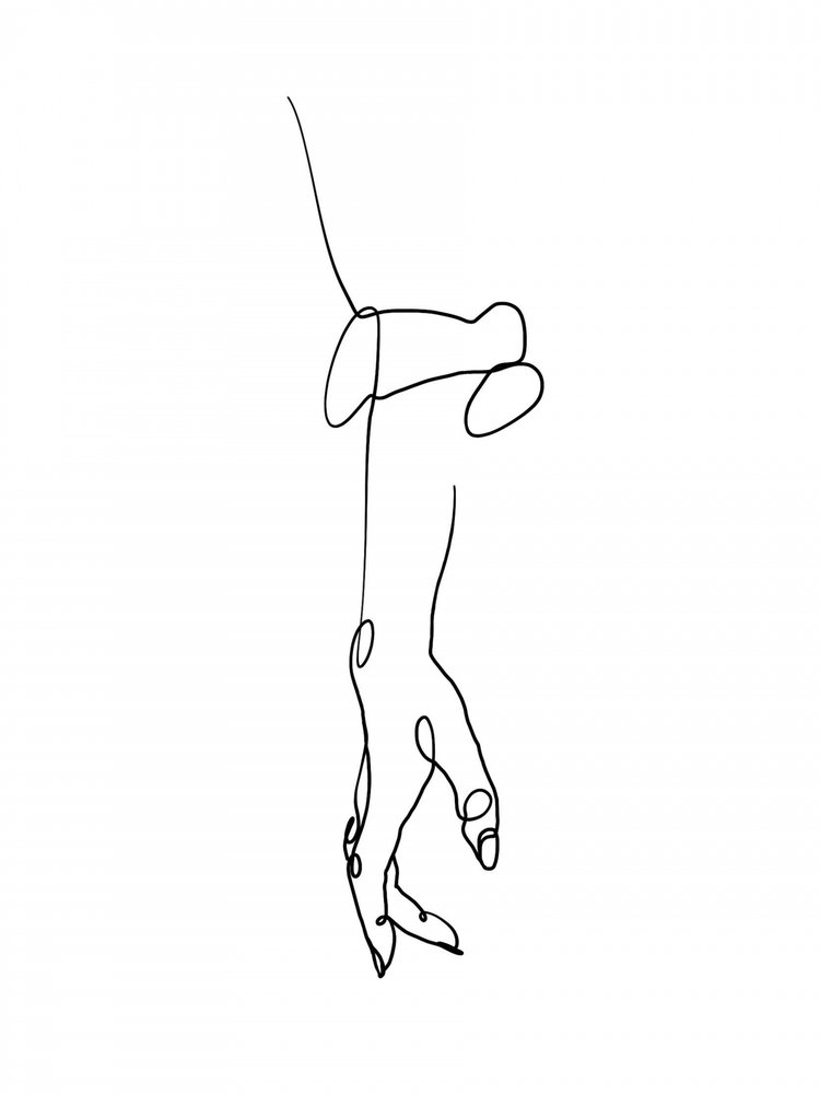Hand met doorlopende lijn door Hanna Lee Tidd