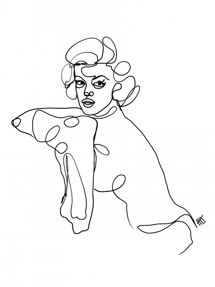 Elegant portret in lijntekening door Hanna Lee Tidd