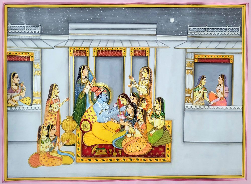 Krishna en de Gopi’s ’s nachts door IMAGINEERS STUDIO