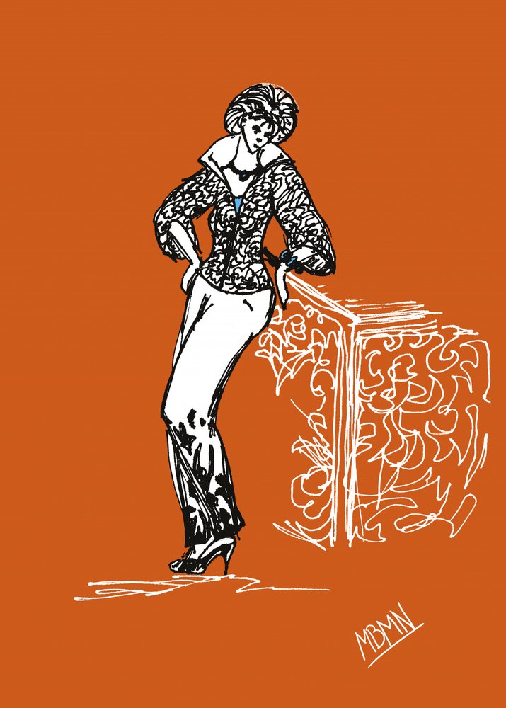 Elegante modeschets door Ida Publishing