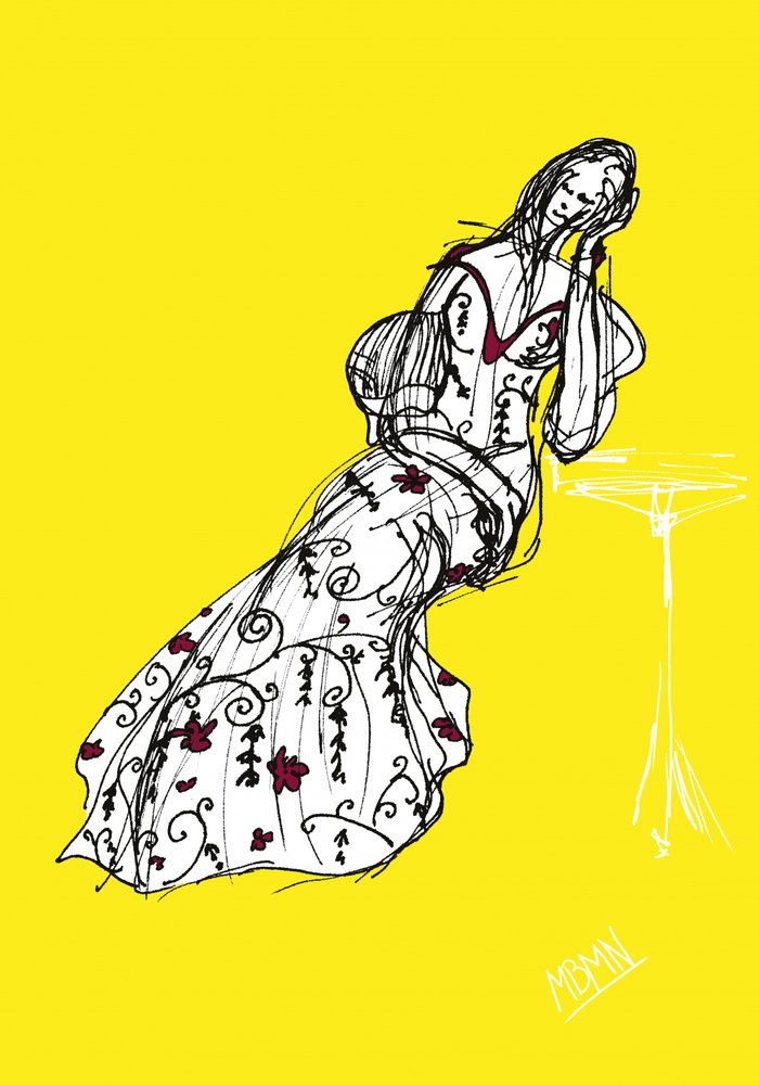 Gele mode-illustratie door Ida Publishing