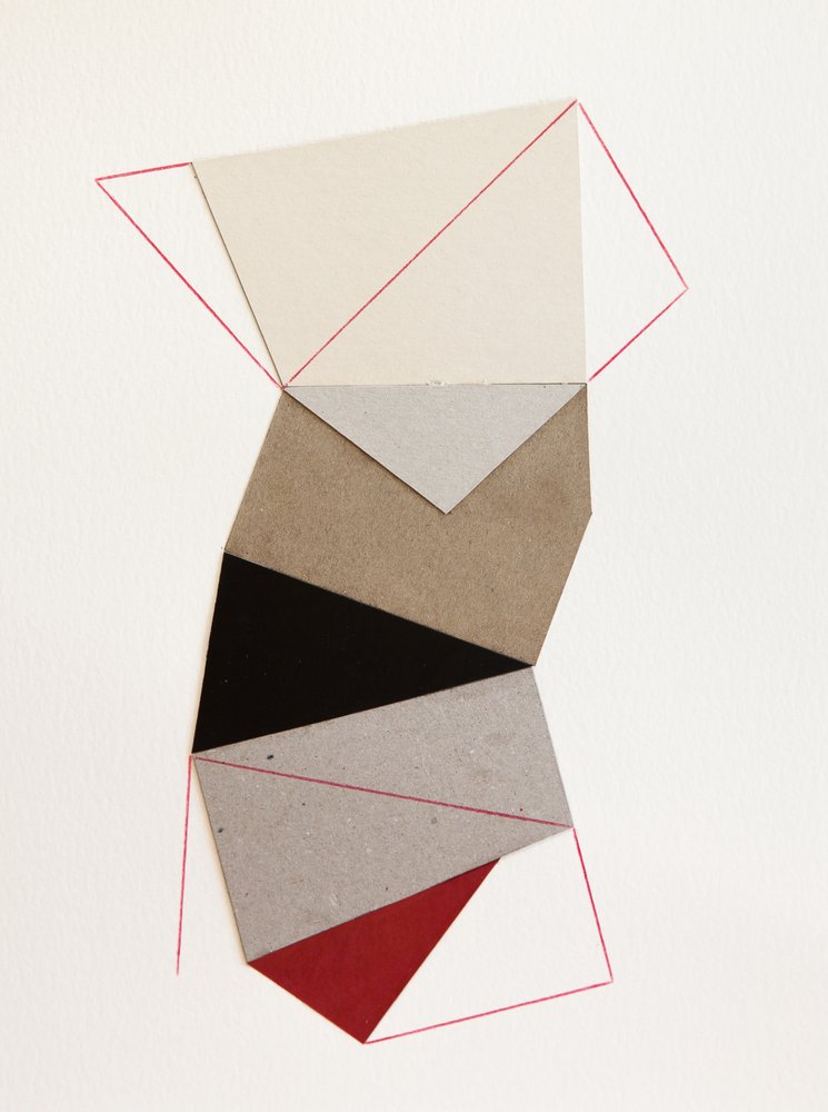 Geometrische papiercollage door Ildefonso Martín