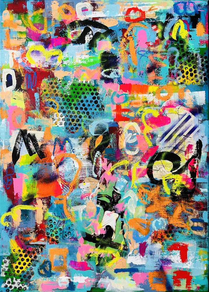 Levendige abstracte graffiti door Irene Chua