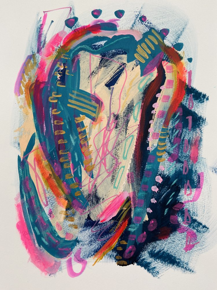 Levendige abstracte penseelstreken door Irene Chua