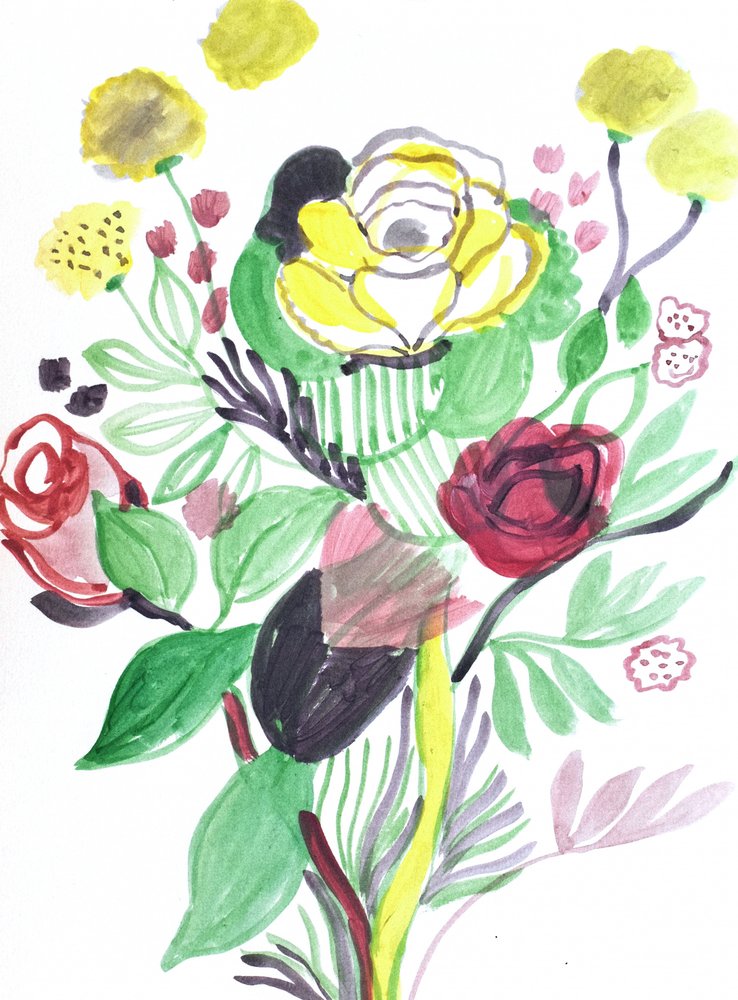 Levendig bloemenboeket door Iria Fernandez