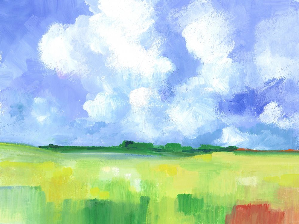 Abstract landschap 03 door Isabelle Brent