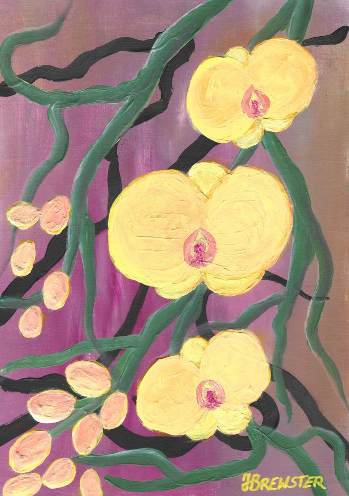 Levendig gele orchideeën door Janine Brewster
