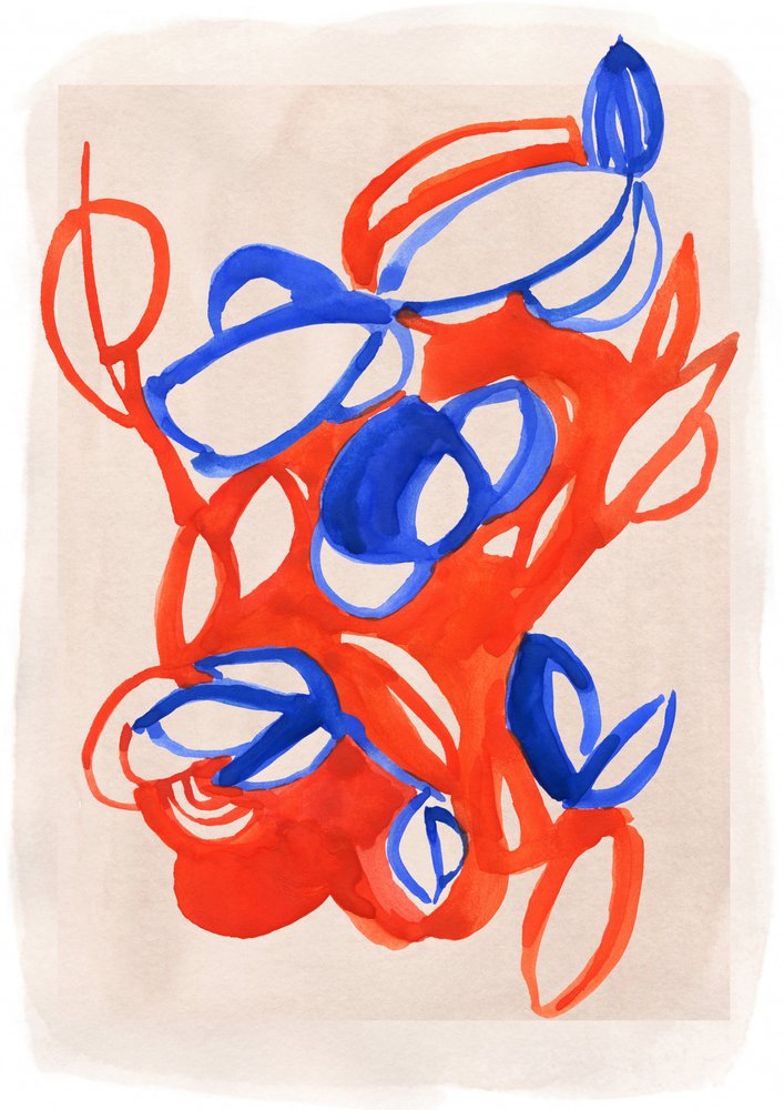 Levendige abstracte bloemen door Jenja Braun