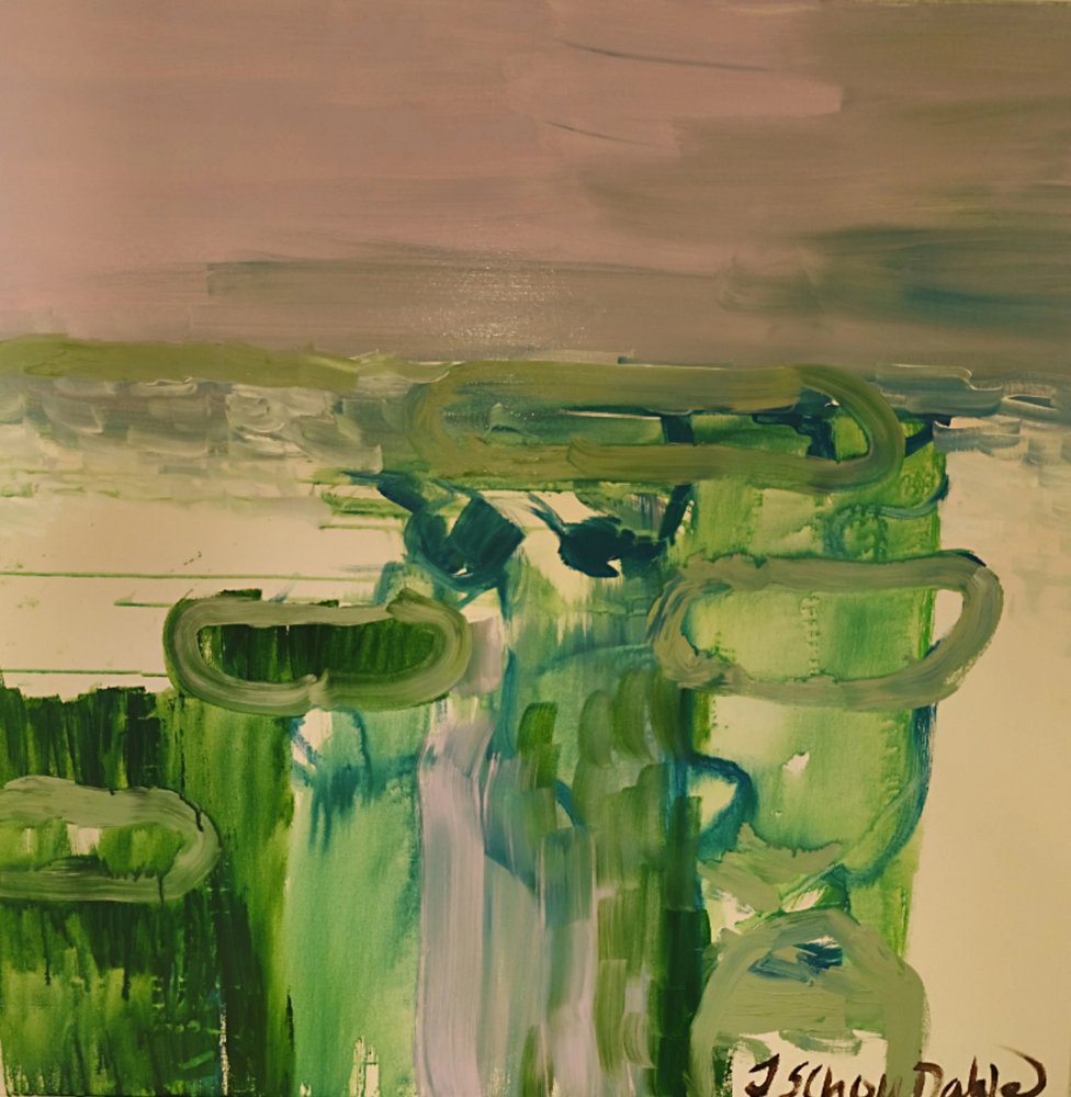 Groen abstract landschap door Joackim Schou Dahle