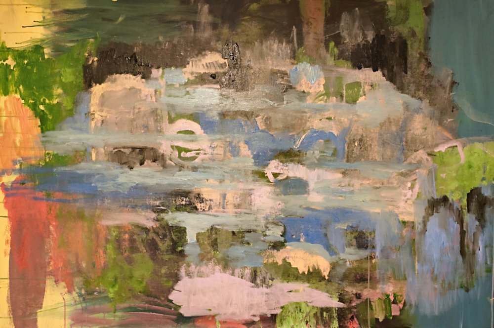 Rustgevend abstract waterlandschap door Joackim Schou Dahle