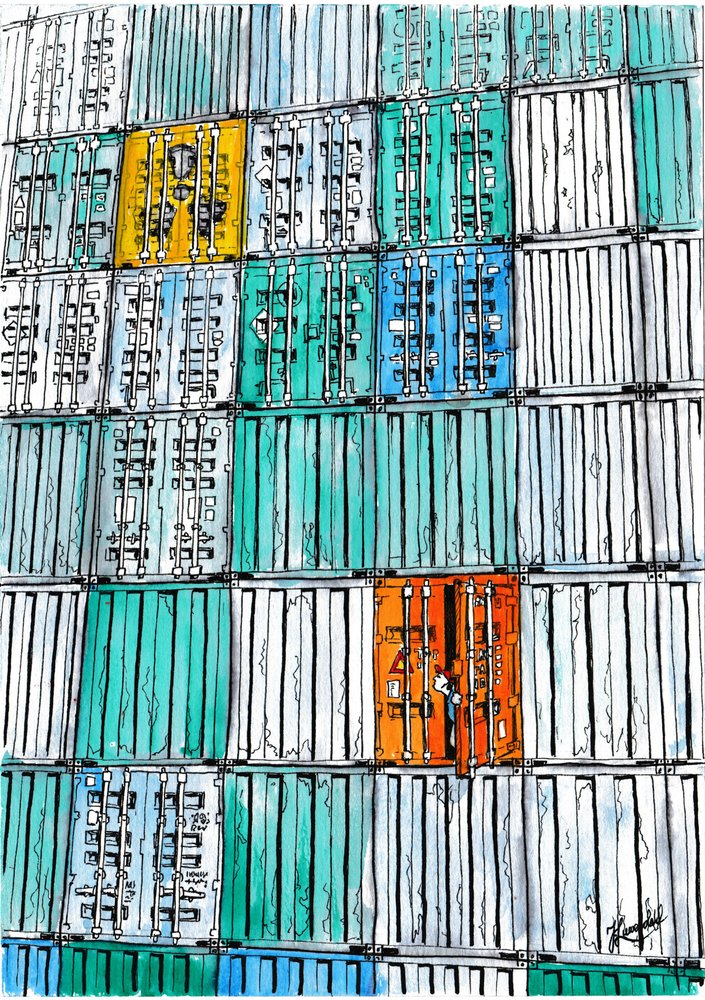 Ontdekking van kleurrijke containers door Johan Liewendahl