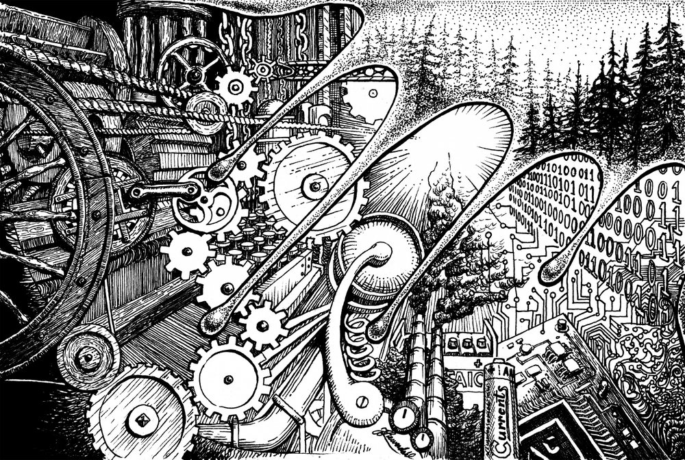 Steampunk Digitaal Bos door Johan Liewendahl