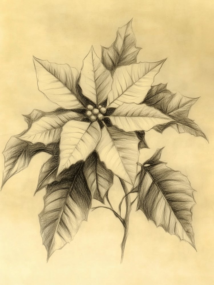 Elegante tekening van een kerstster door Jolly and Dash