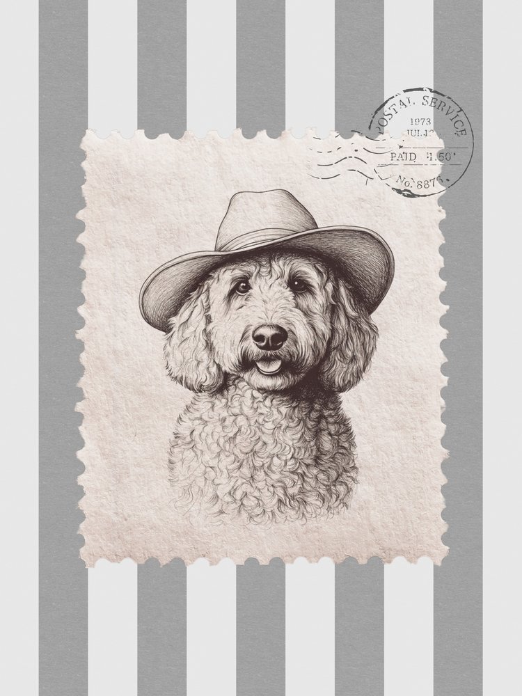 Goldendoodle Cowboy-stempel door Jolly and Dash