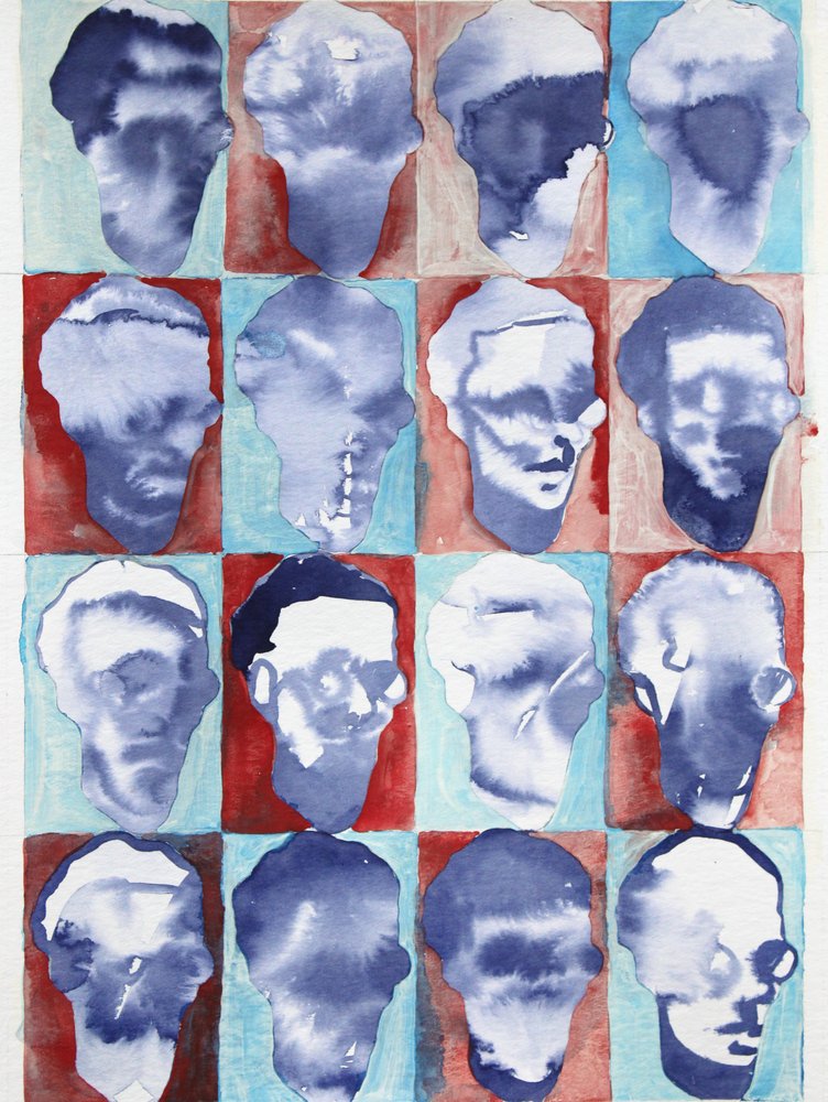 Raster met abstracte gezichten door Joshua Hoskins