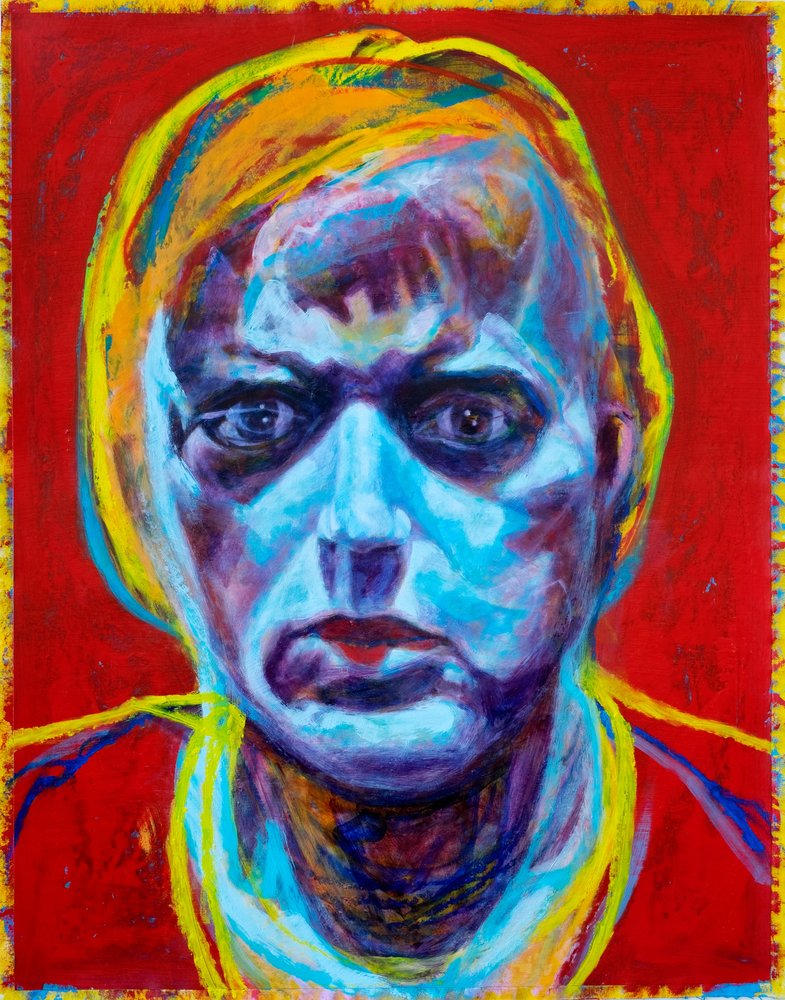Expressief portret met blauw gezicht door Joshua Hoskins