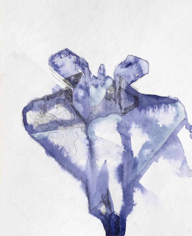 Indigo bloemmotief door Joshua Hoskins