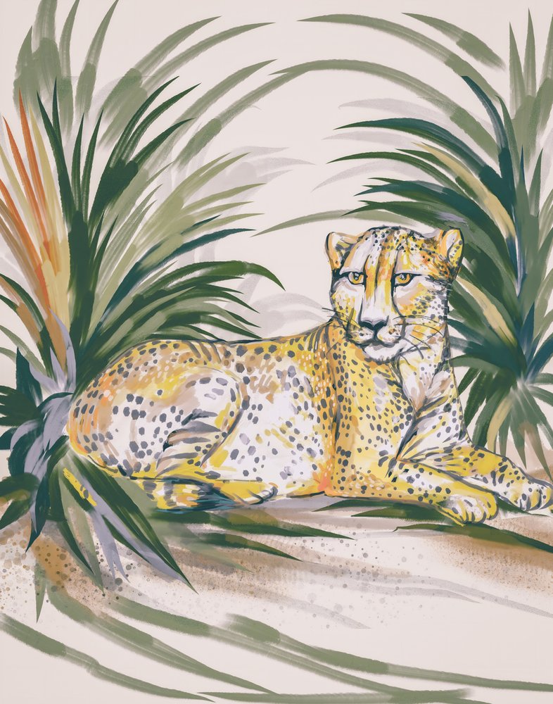 Vredige junglecheeta door Josie George