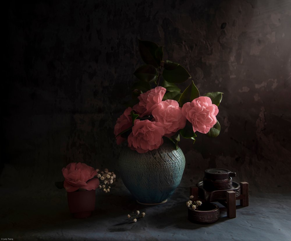 Stemmingsvol camellia-boeket door Judy Tseng