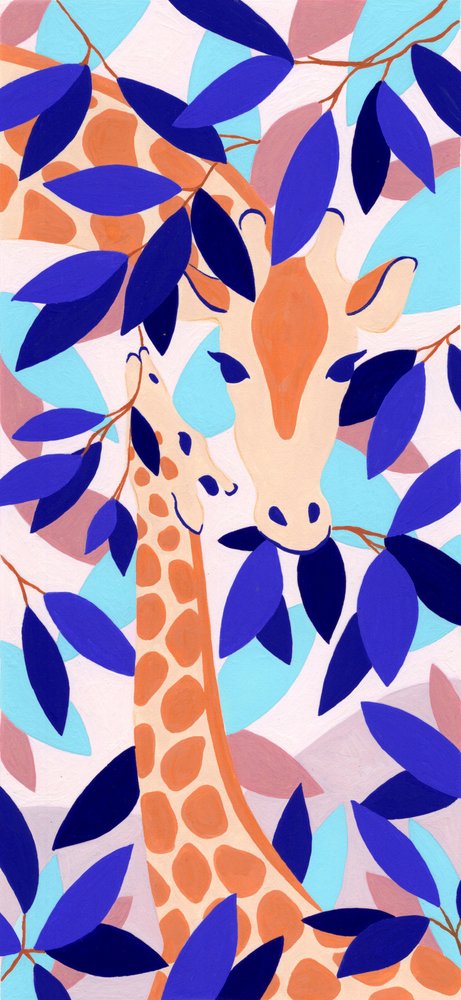 Moeder en babygiraffen door Julie Lesouef