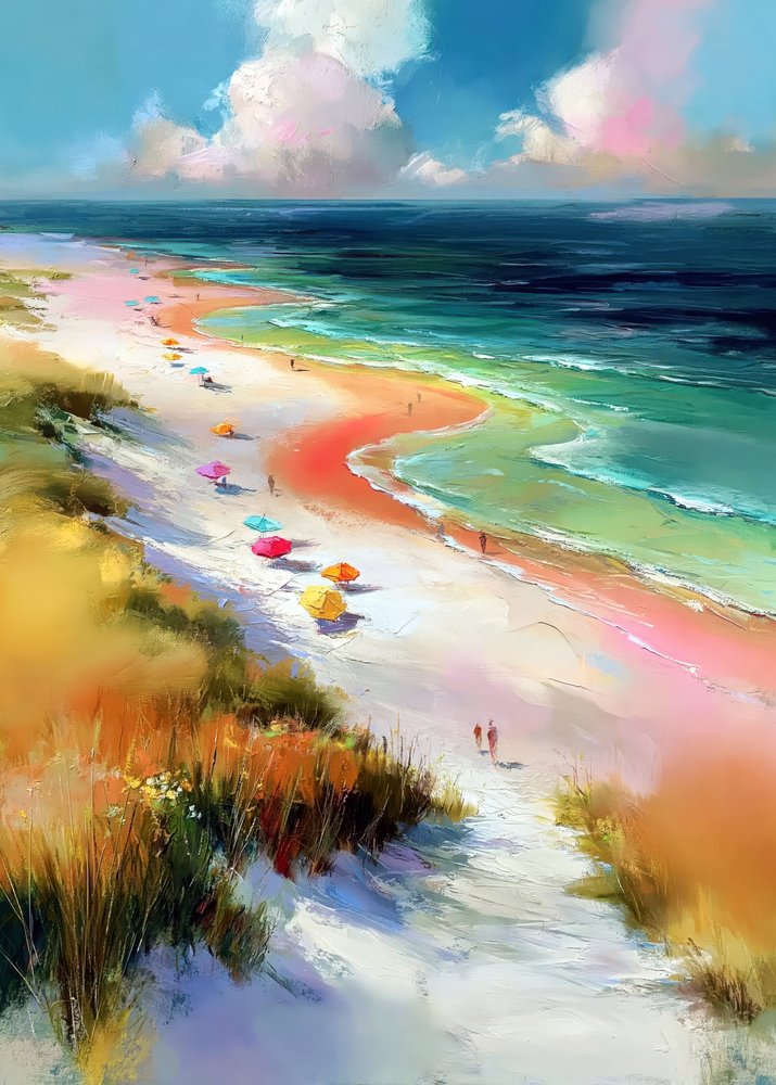 Kleurrijke stranddag door Justyna Jaszke
